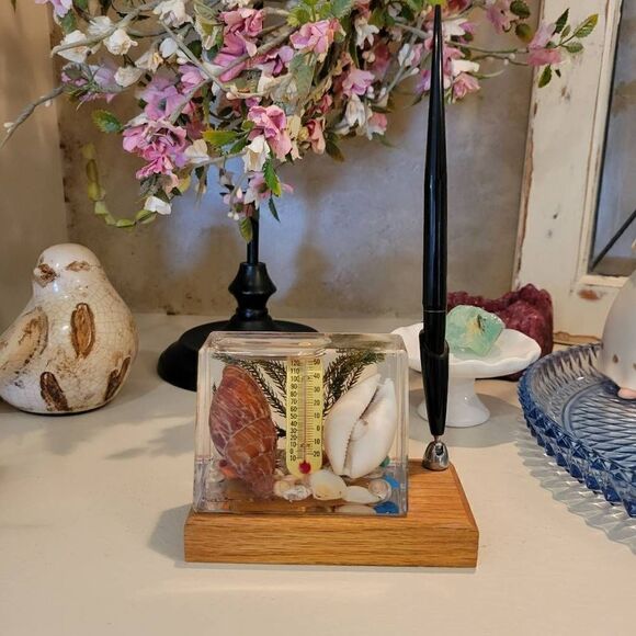 MCM Ecletic Pen Holder & Water Aquarium Beachy Thermometer - Picture 7 of 8